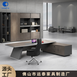 Customized Desk and Chair Combination, Manager Desk, Executive Desk, Office Furniture, Large Executive Desk, Lacquered Boss Desk, Simple Cross-Border Design