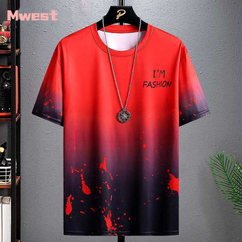 2023 Verano de seda de hielo de secado rápido camiseta de manga corta de los hombres camiseta de los hombres sueltos deportes casual camisa de media manga delgada de la moda