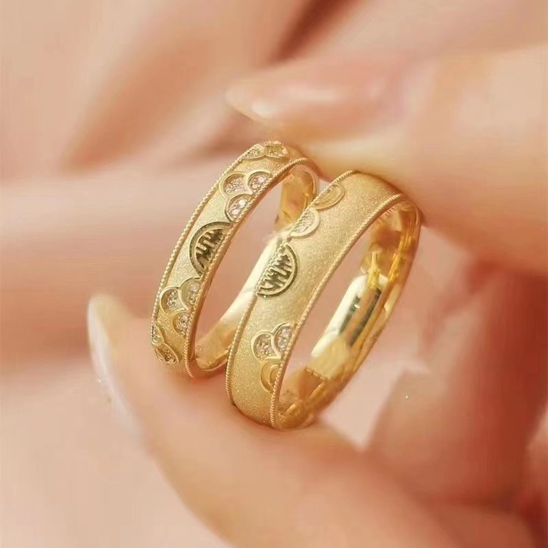 golden adjustable retro ring