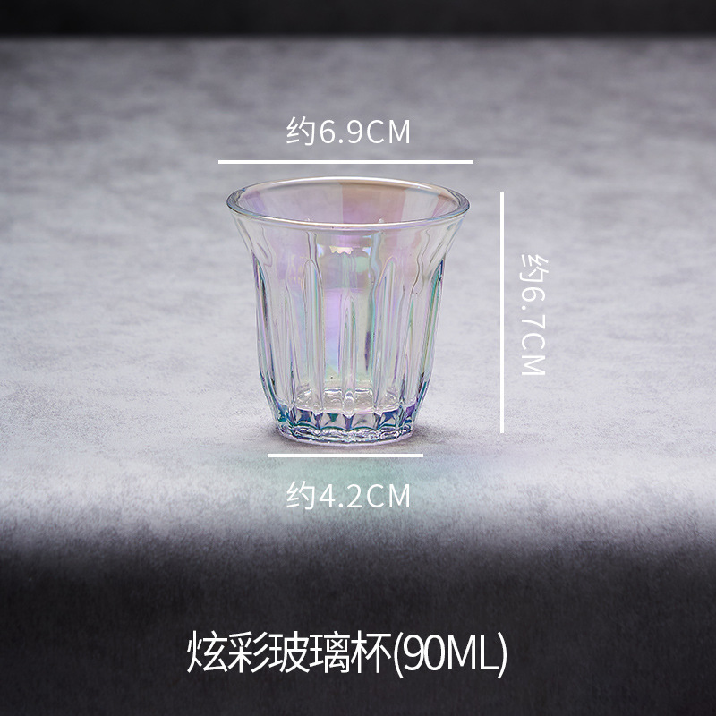 Taza de café pintada vidrio templado pintado a mano bombarderos americanos coloridos retrógrados transparentes sucios Latte Australia