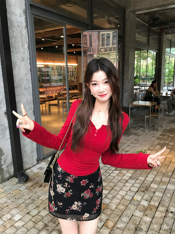 EIA一尧【果冻t】韩系长袖t恤女秋冬气质收腰外穿内搭打底衫上衣|undefined
