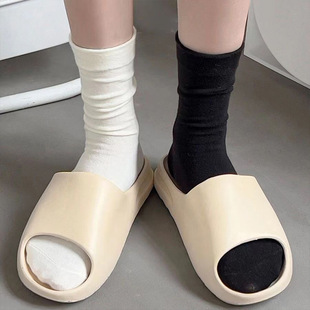 Confinement socks ins Japanese mid-calf length socks spring and summer solid color pile socks cross-border wholesale jk stockings women's white socks