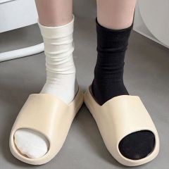 Confinement socks ins Japanese mid-calf socks spring and summer solid color pile socks cross-border wholesale jk long socks women's white socks