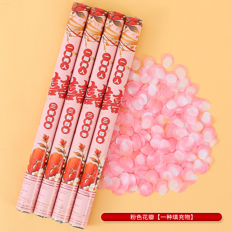 Petal de boda, saludo, tubo de fuegos artificiales, pétalos, lluvia, suministros de fuegos artificiales, saludo de Daquan, tubo de flores de boda, cinta, fuegos artificiales