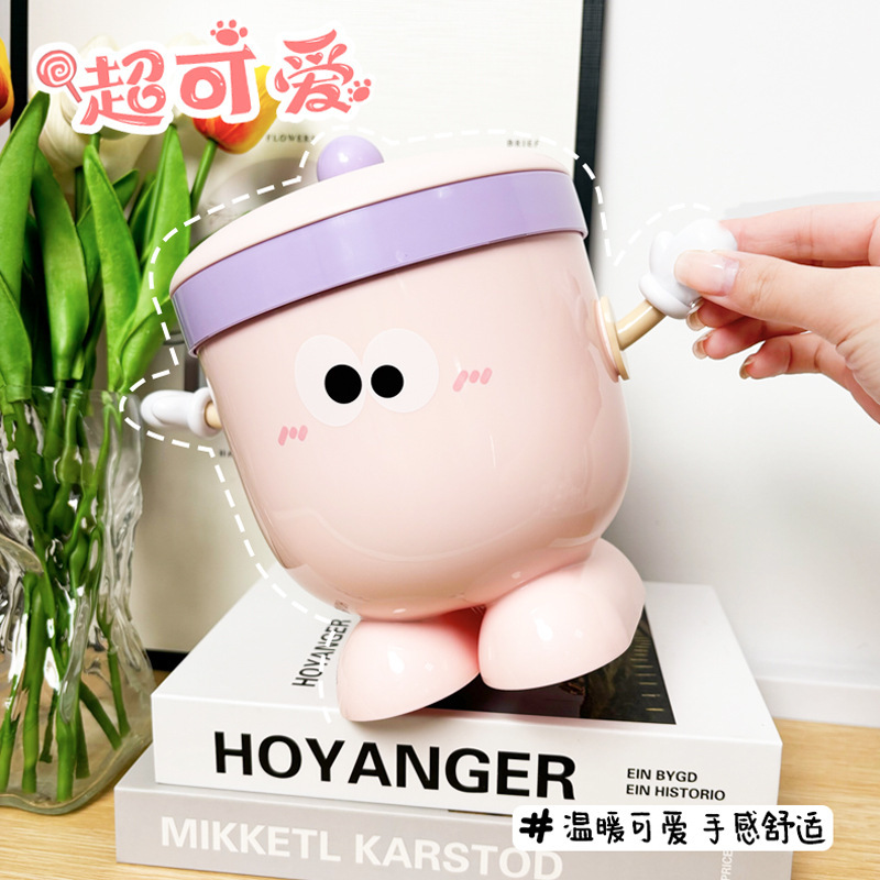 デスクトップゴミ箱高颜値ミニかわいい蓋付き机の上にバケツを収納するオフィス家庭用化粧台紙かご|undefined