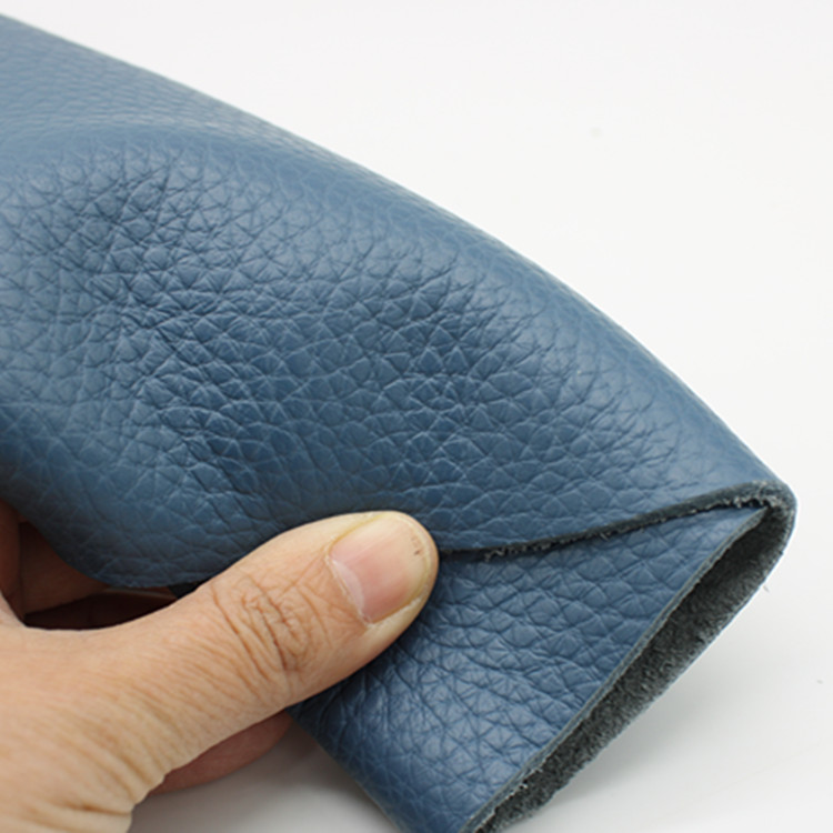 蓝色2mm厚牛皮皮料真皮头层牛皮整张沙发牛皮座椅面料床头软包