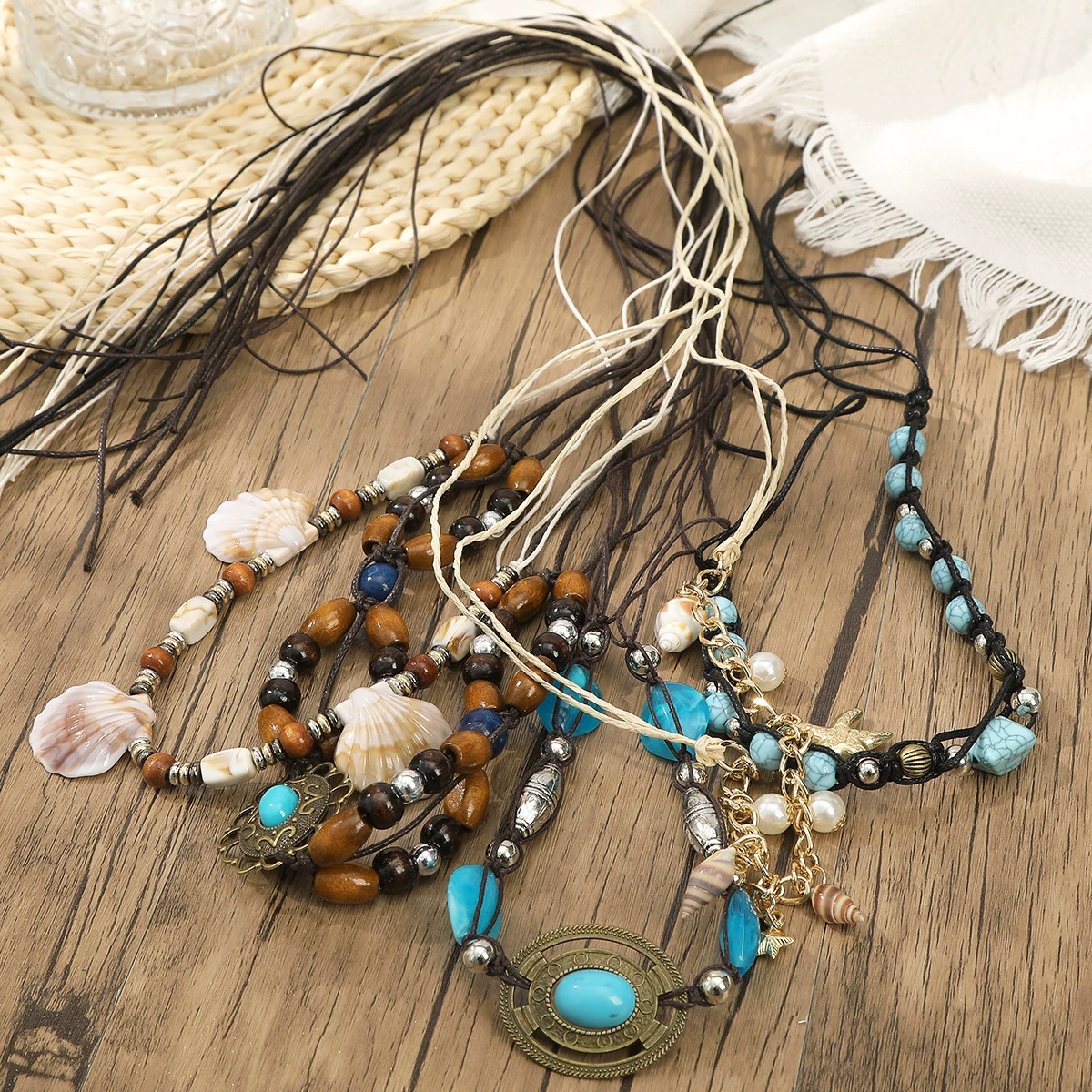 Новое красочное ожерелье с подвеской из драгоценных камней в этническом стиле, новая легкая роскошная цепочка на ключицу в китайском стиле, ретро-модная цепочка на ключицу.