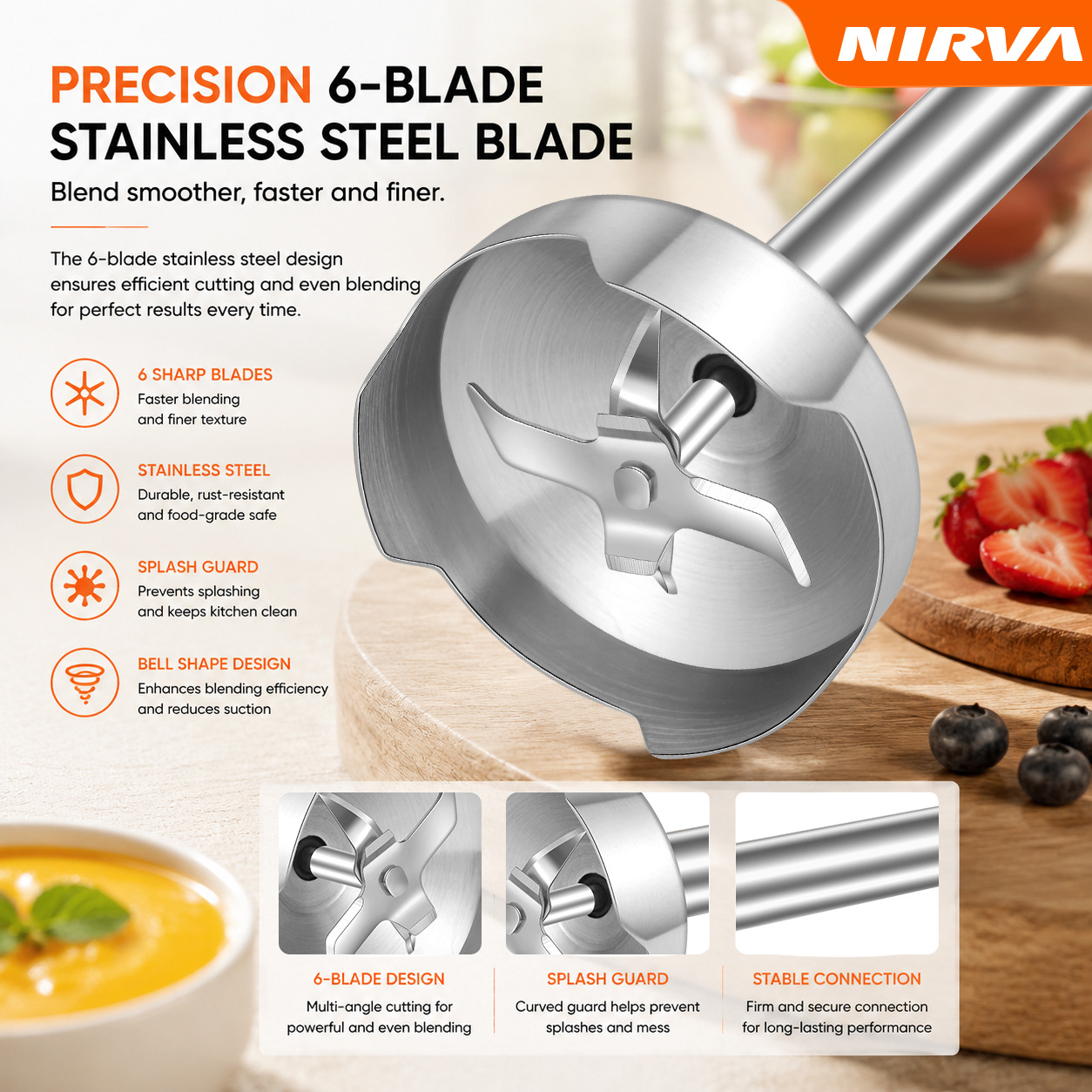 Nirva Crossborder 4in1 Avrupa-Amerika Standardı 500W Blender Mutfak Şefi Makinesi Karıştırıcı Çubuk Doğrayıcı Ette Kıyma Makinesi