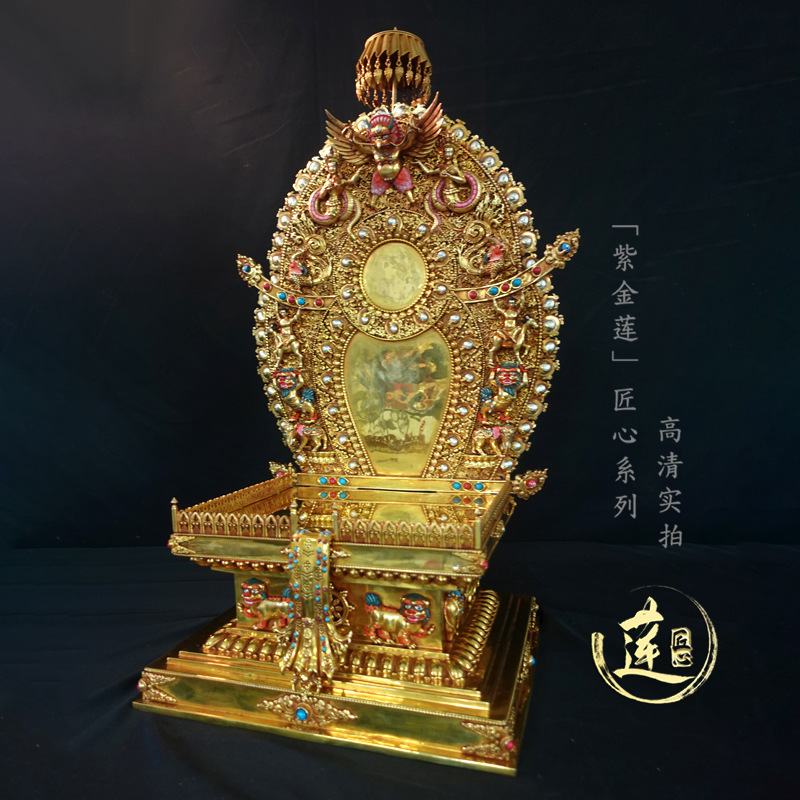 紫金蓮蔵伝密宗ネパールチベット工芸金大鵬鳥金剛座純銅手芸|undefined