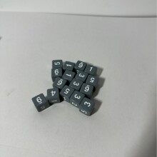 6面方角数字灰色16MM骰子龙与地下城D6色子桌游骰子