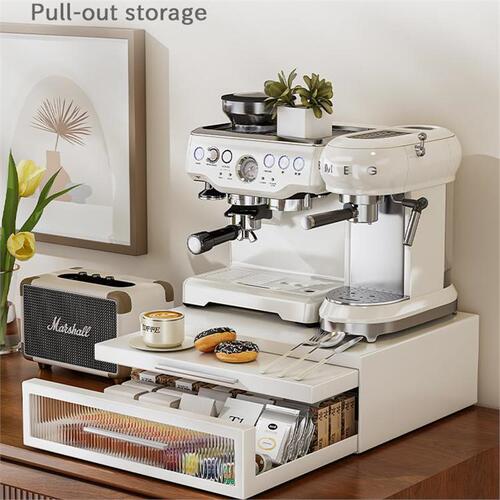 Wholesale coffee machine storage shelf surface water cup bar counter drawer-style tea bags mug dustproof cups kitchen microwave