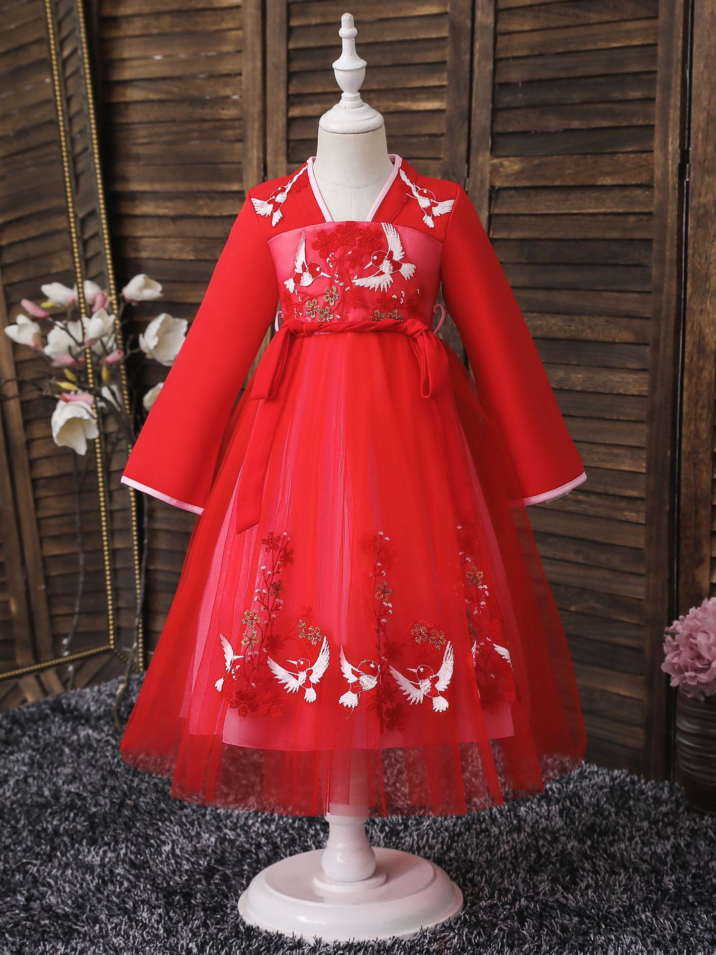 Primavera hanfu niñas nueva Tang Bordado DE LOS NIÑOS traje antiguo Super Hada estilo chino falda 1861