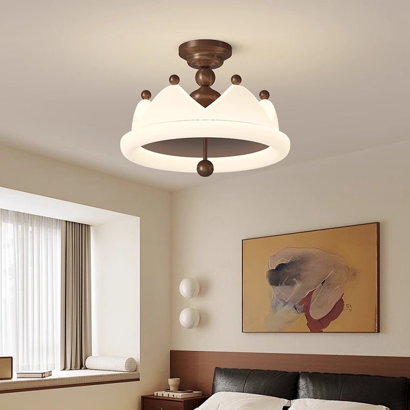 Lámpara de techo de dormitorio de estilo crema medieval, diseñador estadounidense, dormitorio principal, sala de princesa, lámpara de protección ocular de estudio de espectro completo