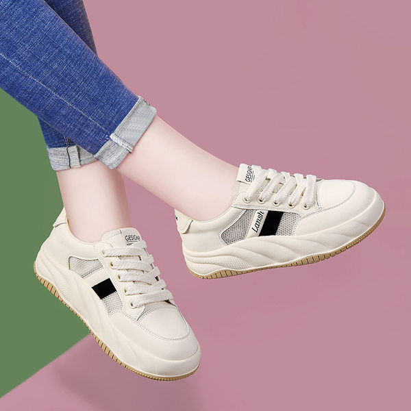 Giày sneaker nữ đế dày da thật mặt lưới thoáng khí mới xuân hè 2024 — Mặt lưới đen LJ 68006 M, JST 1901 mặt lưới màu đen, DH 29081 Mặt lưới đen, DH 29060 Đen Mơ