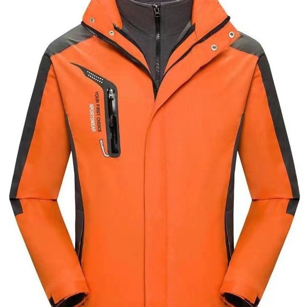 Outdoor Rush Clothes Work Clothes Autumn and Winter Coat Three-in-One Detachable Two-Piece fleece-lined Warm Work Clothes