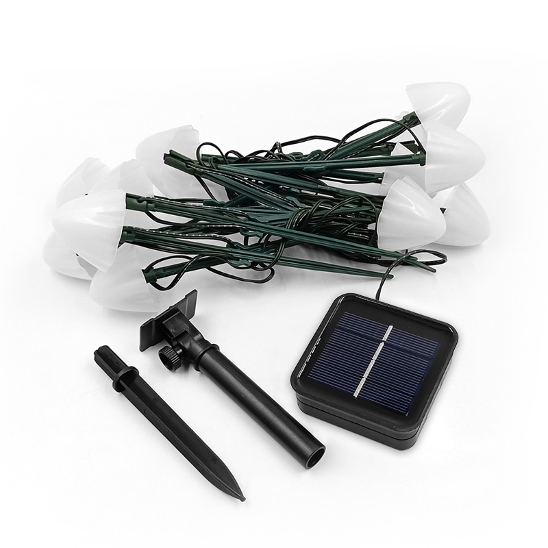 新品批发 led太阳能灯串地插蘑菇灯节日户外庭院防水景观装饰灯串