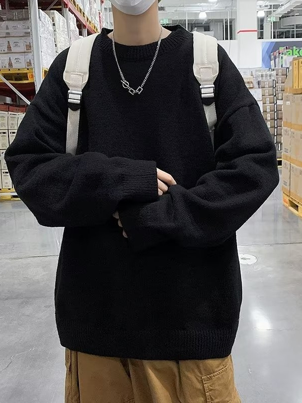 Moda coreana otoño e invierno suéter grueso hombres suéter suelto japonés invierno ins estilo Hong Kong abrigo de suéter perezoso