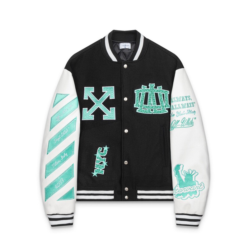 Cross-Border Foreign Trade Wholesale Trendy Brand Off Baseball Jacket New Ow Arrow Twill Graffiti Men's and Women's Jacket Hot Style