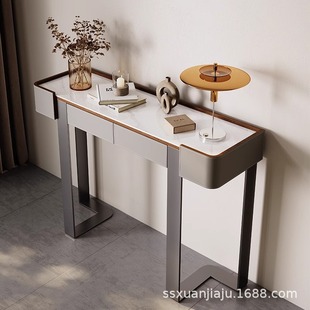 Entrance Hall Luxury Stone Entrance Table High-end Villa Light Luxury Entrance Cabinet Hallway Corridor Natural Marble Entrance Cabinet