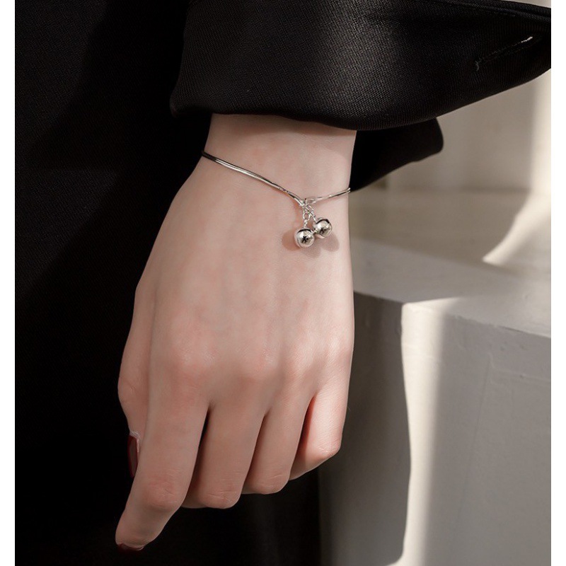 Pulsera de campana de doble capa femenina ins estudiante estilo coreano retro simple sin desvanecimiento Sentido de alto grado novias Net rojo estilo Harajuku