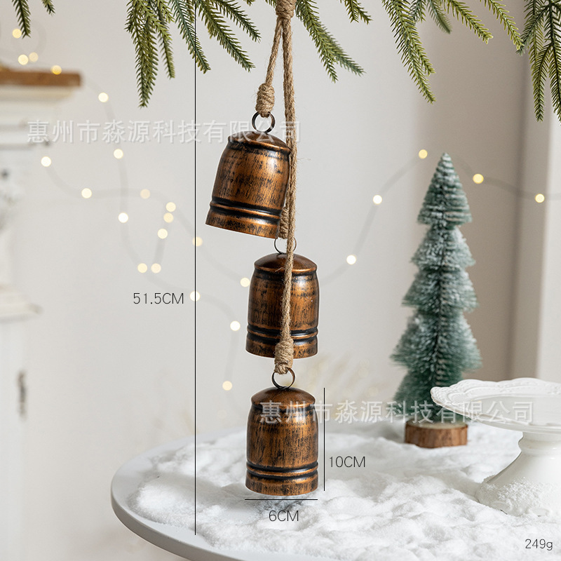 クロスボーダーレトロクリスマスベルクリスマスベルペンダントクリエイティブクリスマスオーナメントドア壁掛け装飾シーンアクセサリー|undefined