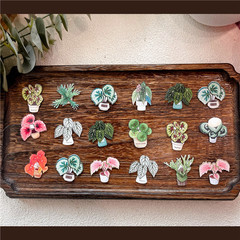熱い植物のベゴニアの鹿の角のブローチはピンを飾って友達の子供にプレゼントします。
