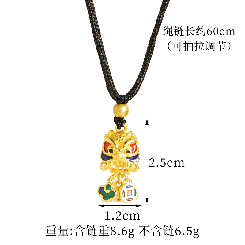 Gufa Sha oro goteo de aceite Rui animal collar Xiangyun campana de bronce moneda de China elementos de viento colgante cordón accesorios fabricantes image 5
