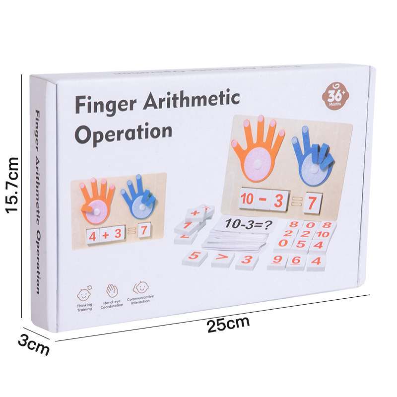 Instrucciones digitales Montessori para niños, aprendizaje de jardín de infantes, suma y resta, dedos, matemáticas, rompecabezas cognitivo, juguetes aritméticos