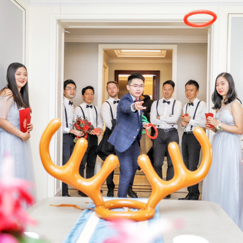 Elk Inflatable Antler Ferrule Bai Baifa Baizhong Marriage Fun Pick-up Game Small Props Trick Creative Groom