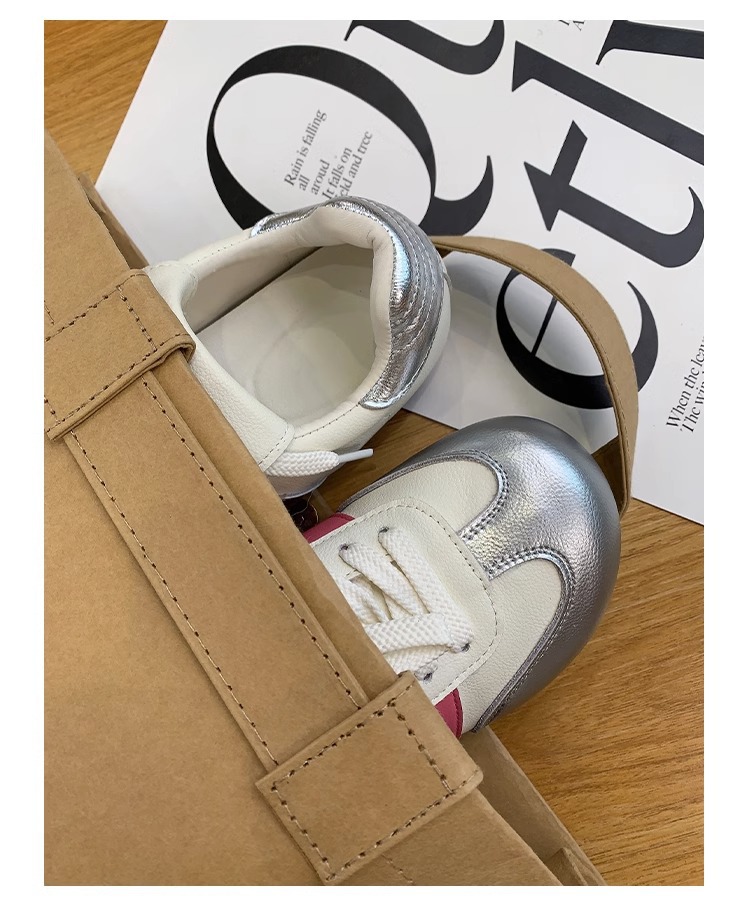 Halb gekochte Käse-Puffschuhe ~ lange Zunge, Schnürschuhe, deutsche Trainingsschuhe, hässliche und süße Freizeitsportschuhe, kleine weiße Schuhe für Mädchen_voghion.com