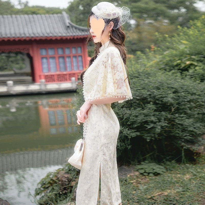 Летнее платье-чонсам 2025 года в китайском стиле, ностальгическое, в стиле китайского чайного искусства, ретро, для знаменитостей, в литературном стиле для девушек.