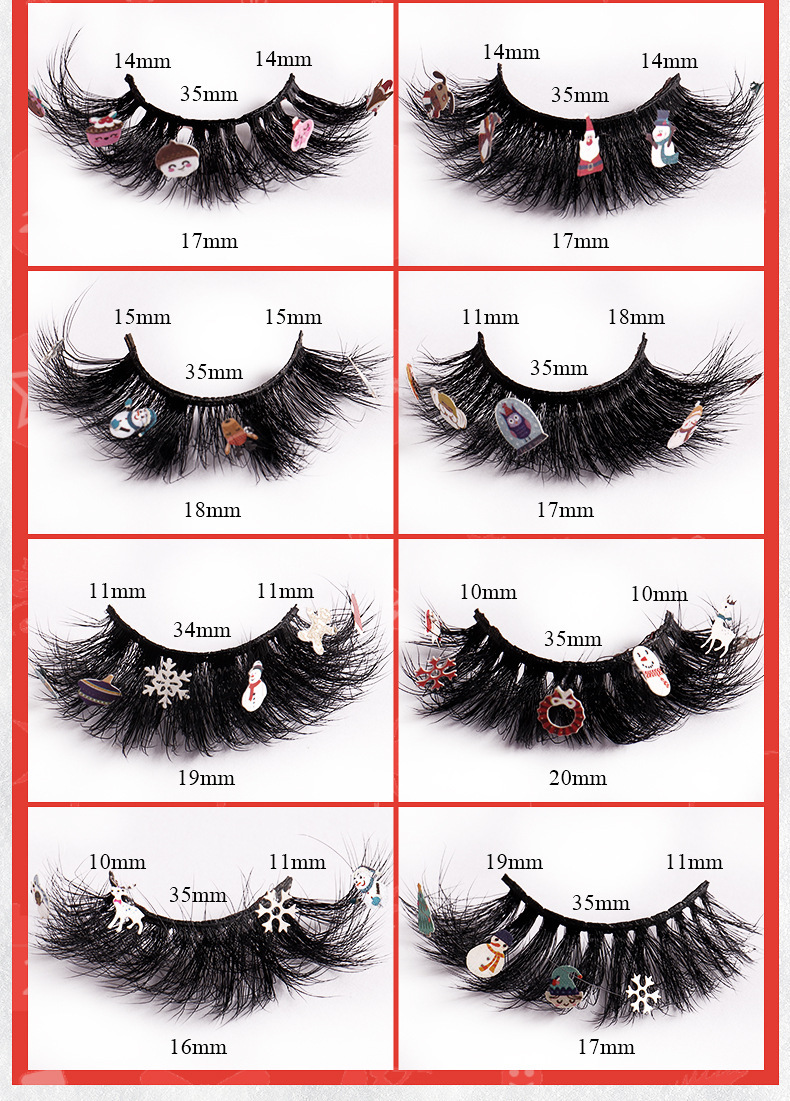 New Mink Hair False 1 Pair Powder Box Natural One Piece Eyelash false eyelashes_voghion.com
