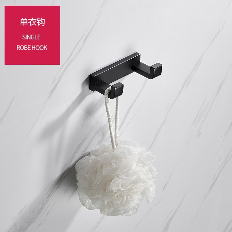 304 acero inoxidable negro toallas de baño colgando toallas de baño estante de almacenamiento conjunto de colgantes de hardware