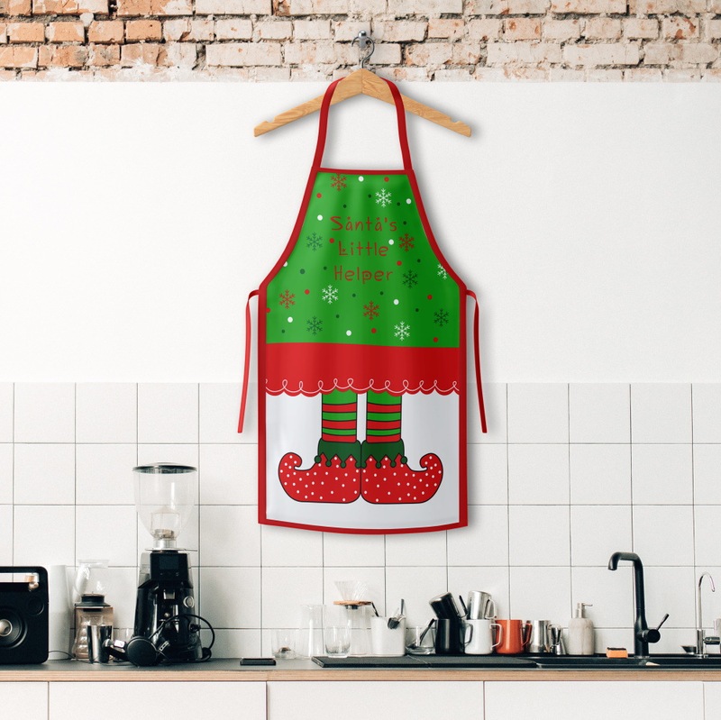 アマゾンの新しいクリスマスエプロングリーン奇サンタクロースの家庭用キッチンエプロンクリスマス用品卸売り|undefined