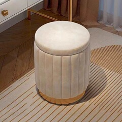 化粧スツール、家庭用化粧台スツール、収納可能な丸いスツール、軽くて豪華でシンプルな化粧台、マニキュアと美容の特別な丸いスツール
