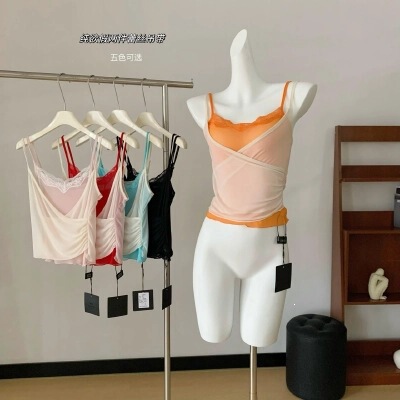 Purely Sensual Beauty with an Atmospheric Vibe, Fake Two-Piece Lace Camisole, Orange Camisole, Blue Camisole, Red Camisole, Others