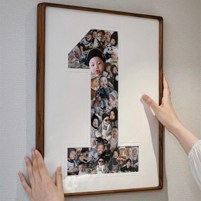 First Anniversary Photo Frame One Year Old Baby Growth Record Solid Wood Picture Frame Wall Hanging Table Couple Wedding Album