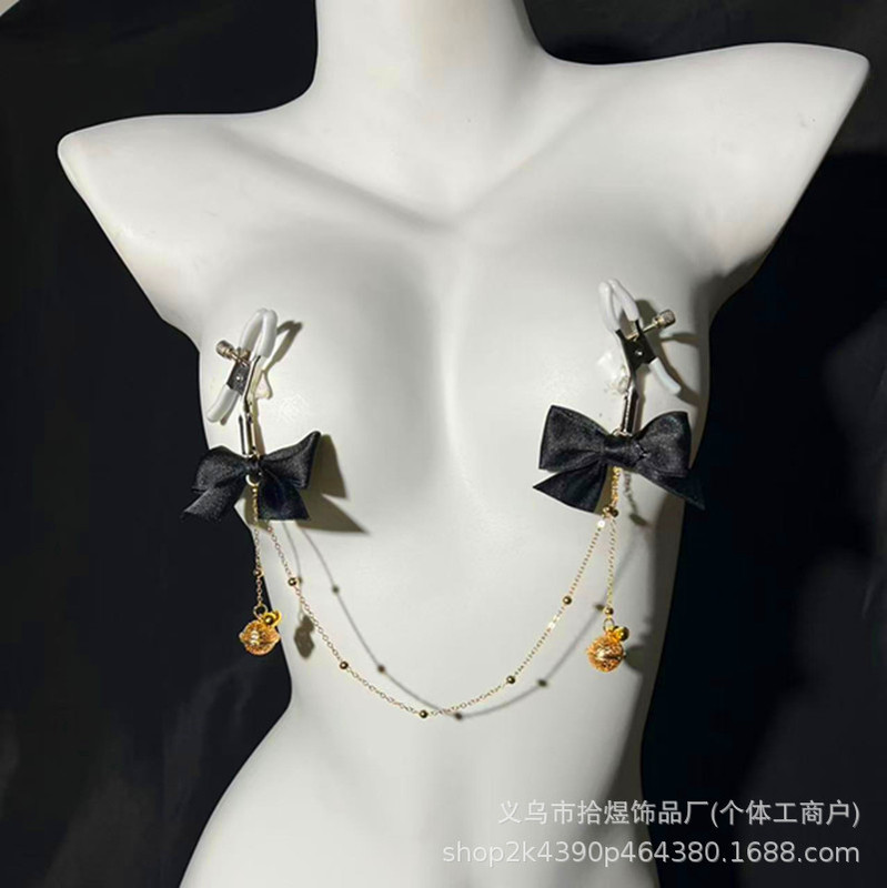 'sm Teach Palace Bell Milk Clip Women's Supplies Sex Toys Bow Bell Milk Clip Adult Supplies Milk Chain