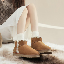 冬季新款加绒加厚雪地靴女保暖时尚休闲增高棉鞋东北棉靴女靴批发