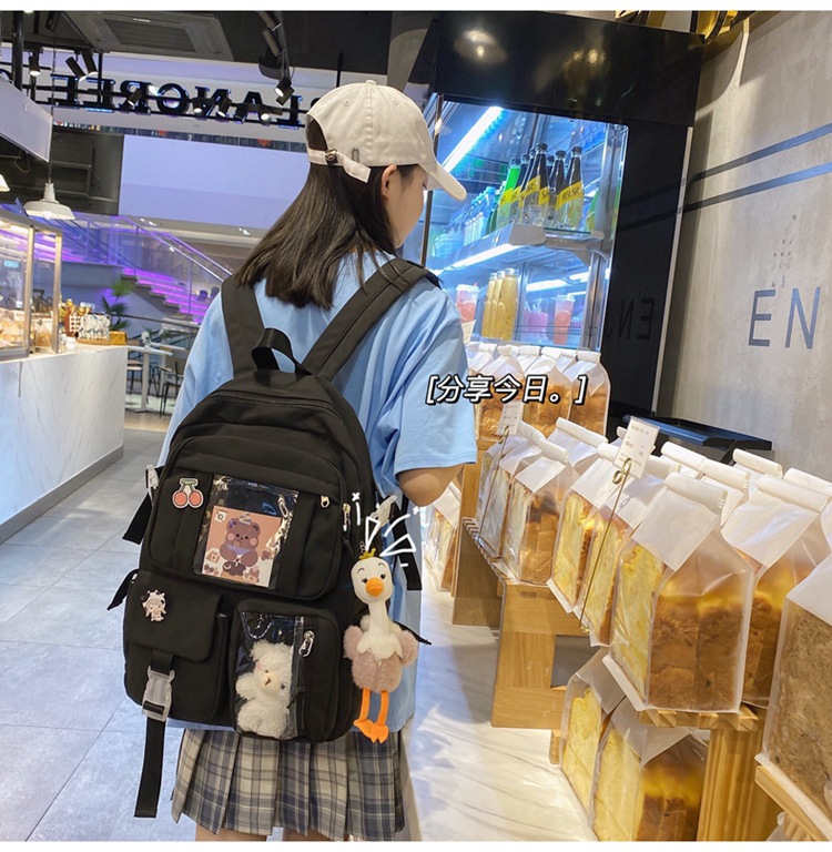 Korean Transparent Colorful Cartoon High School Backpack Wholesale Nihaojewelry display picture 12