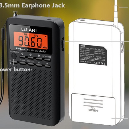 Transfronterizo al por mayor portátil mini radio AM/FM/SW banda digital para personas mayores deportes de bolsillo