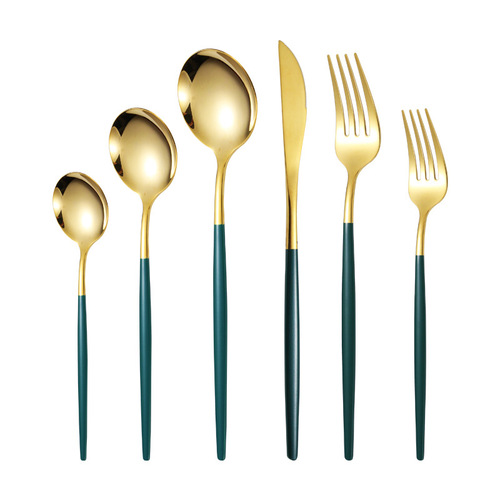 Cross-border stainless steel Portuguese knife, fork and spoon hotel steak knife and fork dessert spoon fruit fork Western food tableware set