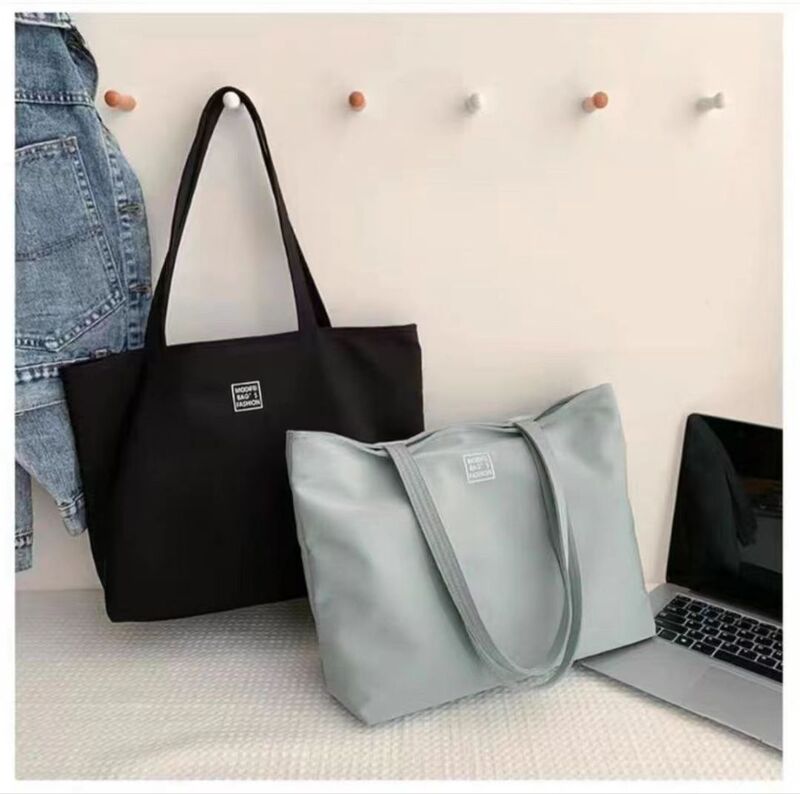 New arrival tote bag shopping commuter bag canvas bag waterproof nylon bag large bag leisure lady large capacity shoulder bag