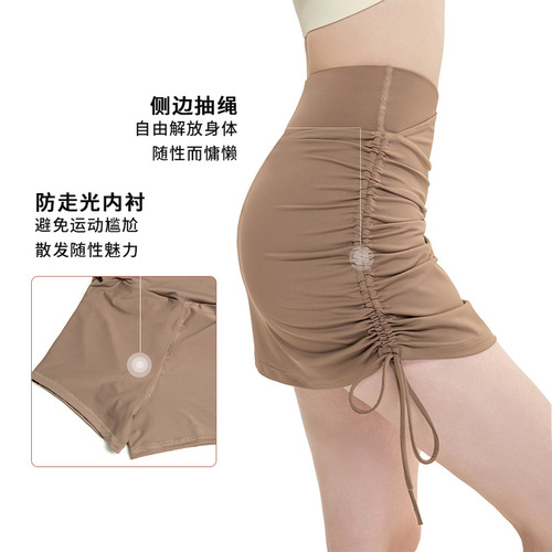 New yoga clothes for women, high waist, long legs, slimming, butt-covering short skirt, anti-exposure, butt-covering sports shorts, tennis skirt for women