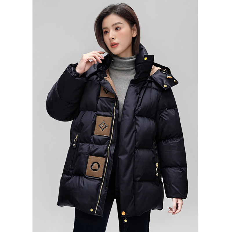 90 White Goose down Hooded Thickeneded Warm down Jacket for Women 2025 Autumn and Winter New Korean Style Fashionable Versatile Jacket