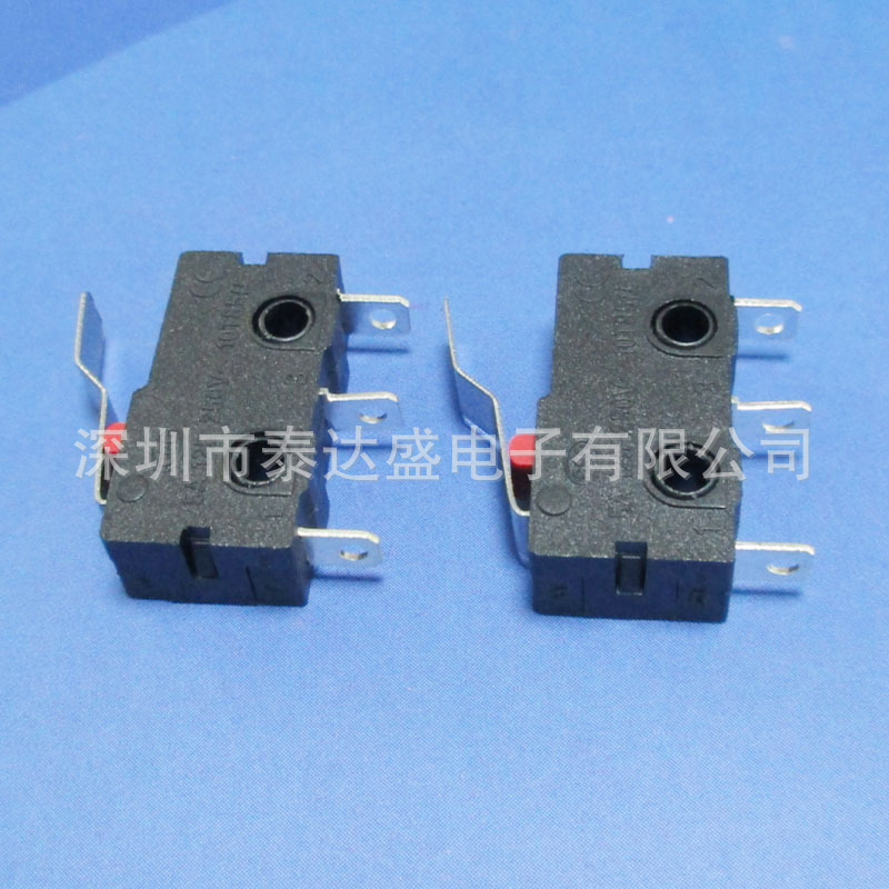 灯光自动控制系统用限位开关20*10黑色折弯柄全铜微动开关KW12-H