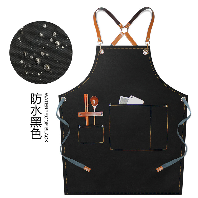 Mitad de cuero semi-tejido impermeable negro