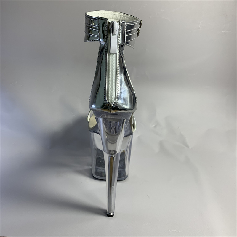 Sandalias de tacón alto de las mujeres 2021 nuevo verano stiletto punta abierta plataforma de fondo transparente tacón alto moda más tamaño zapatos de mujer