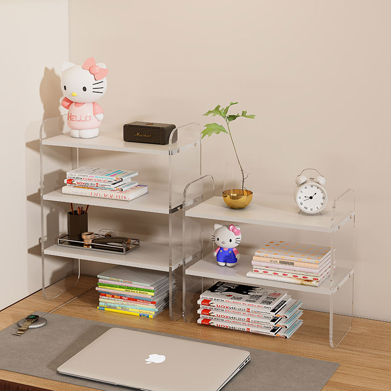 Acrylic Desktop Storage Rack Multi-layer Bookshelf Desktop Cup Rack Office Home Shelf Large Capacity Storage Rack Simple Acrylic Desktop Storage Rack Multi-layer Bookshelf Desktop Cup Rack Office Home Shelf Large Capacity Storage Rack Simple