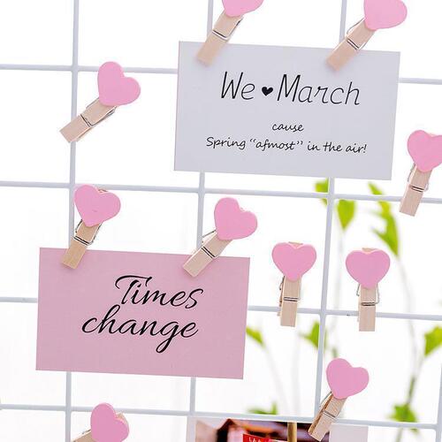 Colorful wooden clips handmade photo clip wooden clip note love retro small clip kindergarten environmental creation material
